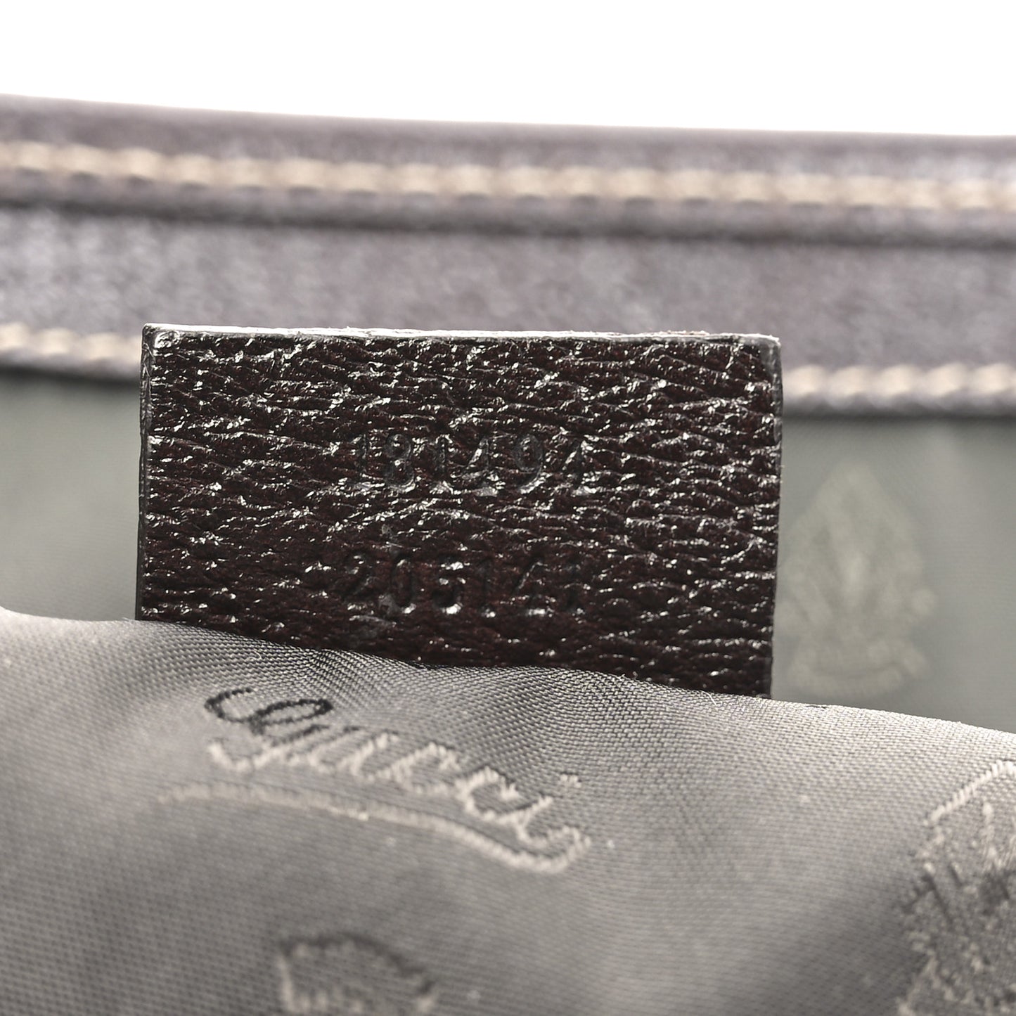 Wool Crest Embossed Tote Beige Dark Brown
