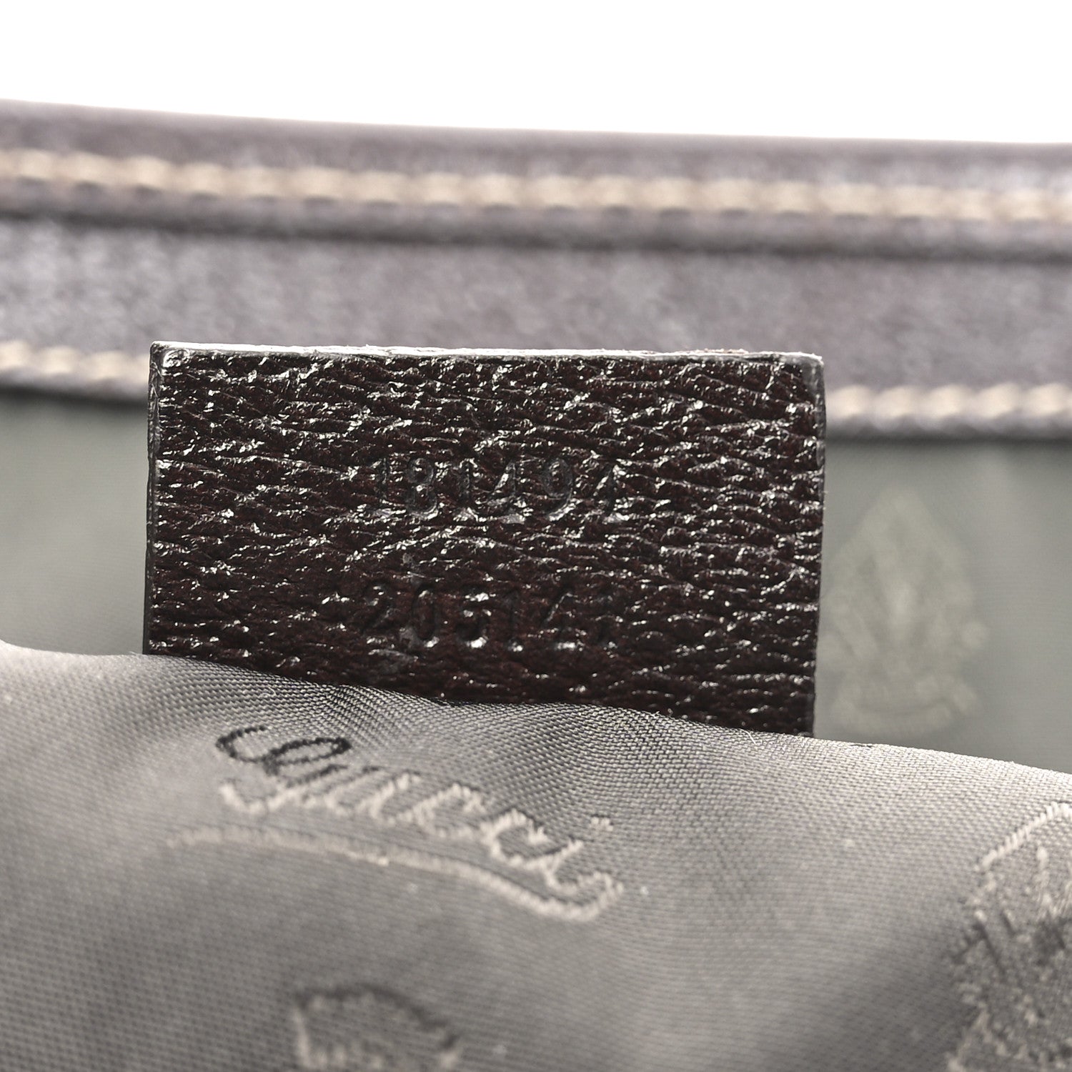 Gucci Wool Crest Embossed Tote Beige Dark Brown 7 of 10