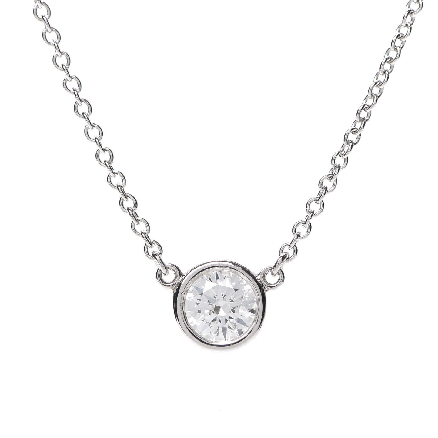Platinum Diamond .33ct Elsa Peretti Diamonds by the Yard Pendant Necklace