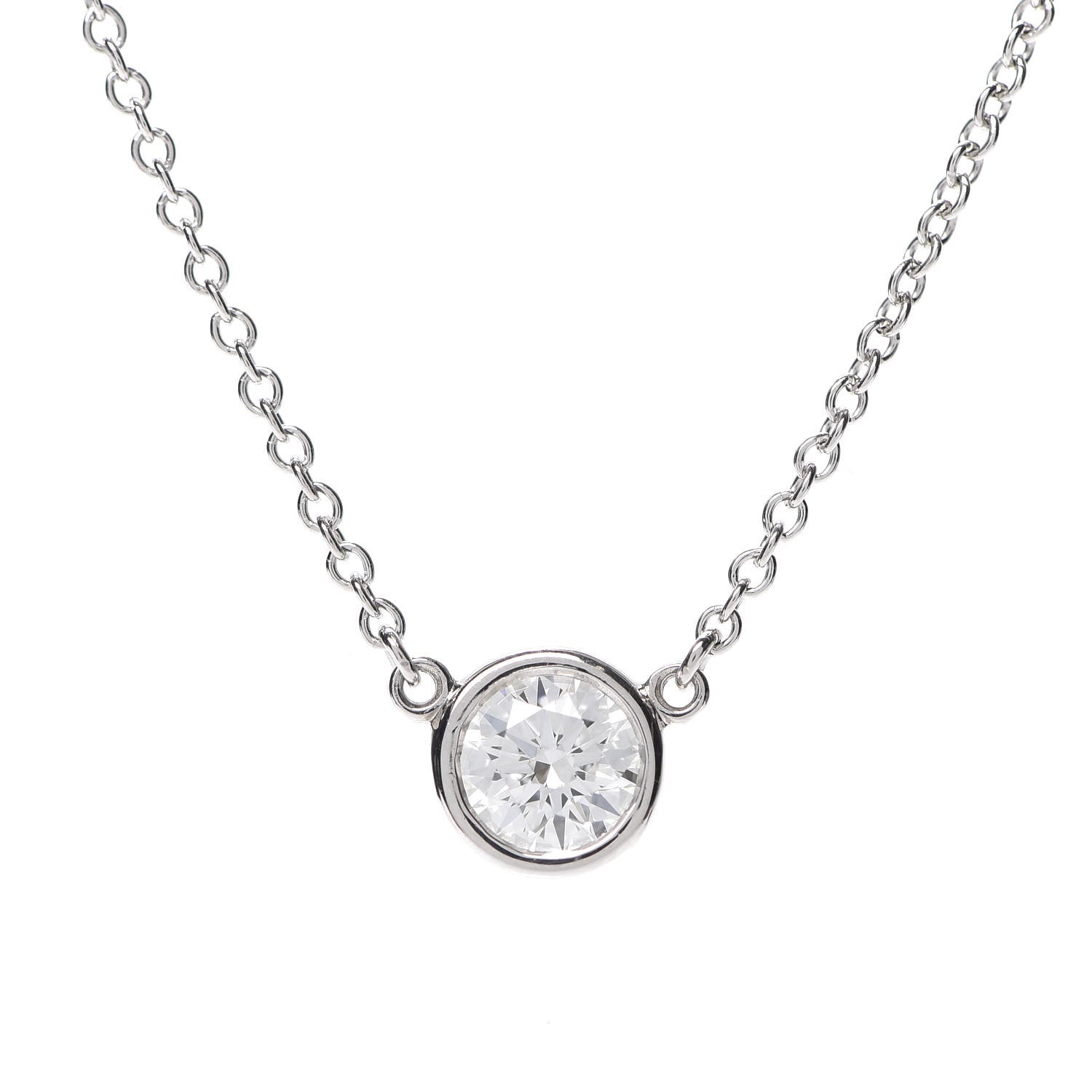 Tiffany Platinum Diamond .33ct Elsa Peretti Diamonds by the Yard Pendant Necklace 8 of 8