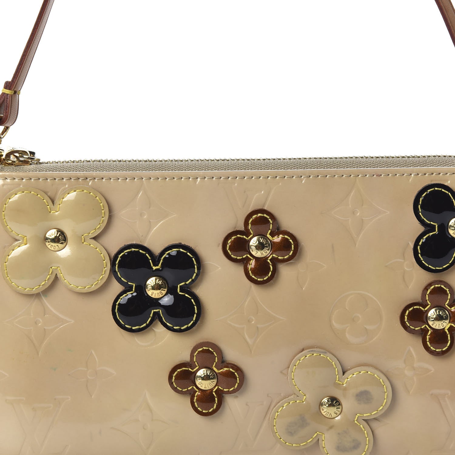 Louis Vuitton Vernis Lexington Fleurs Pochette Beige 9 of 9
