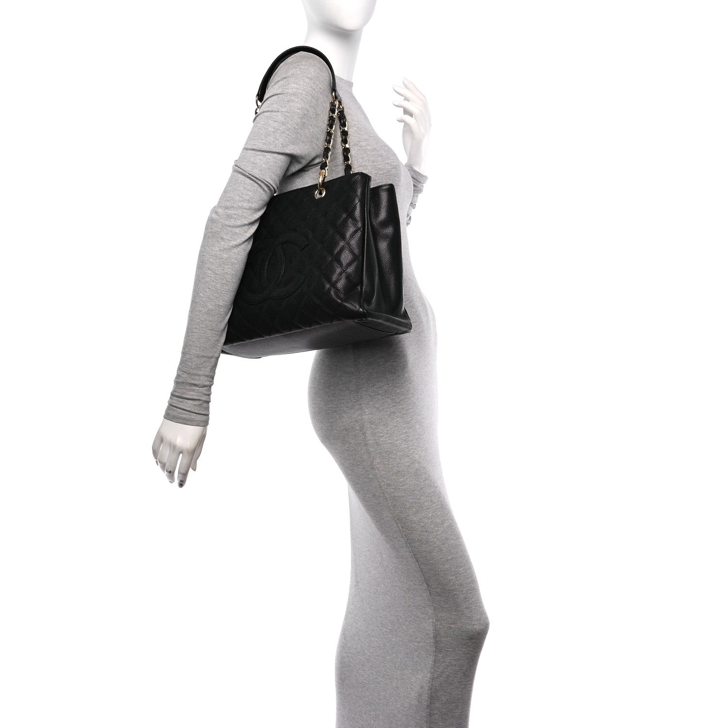 Chanel Caviar Quilted Grand Shopping Tote GST Black 2 of 10