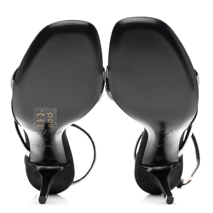 Louis Vuitton Suede Goat Rhinestone Appeal Sandals 37 Black 5 of 9