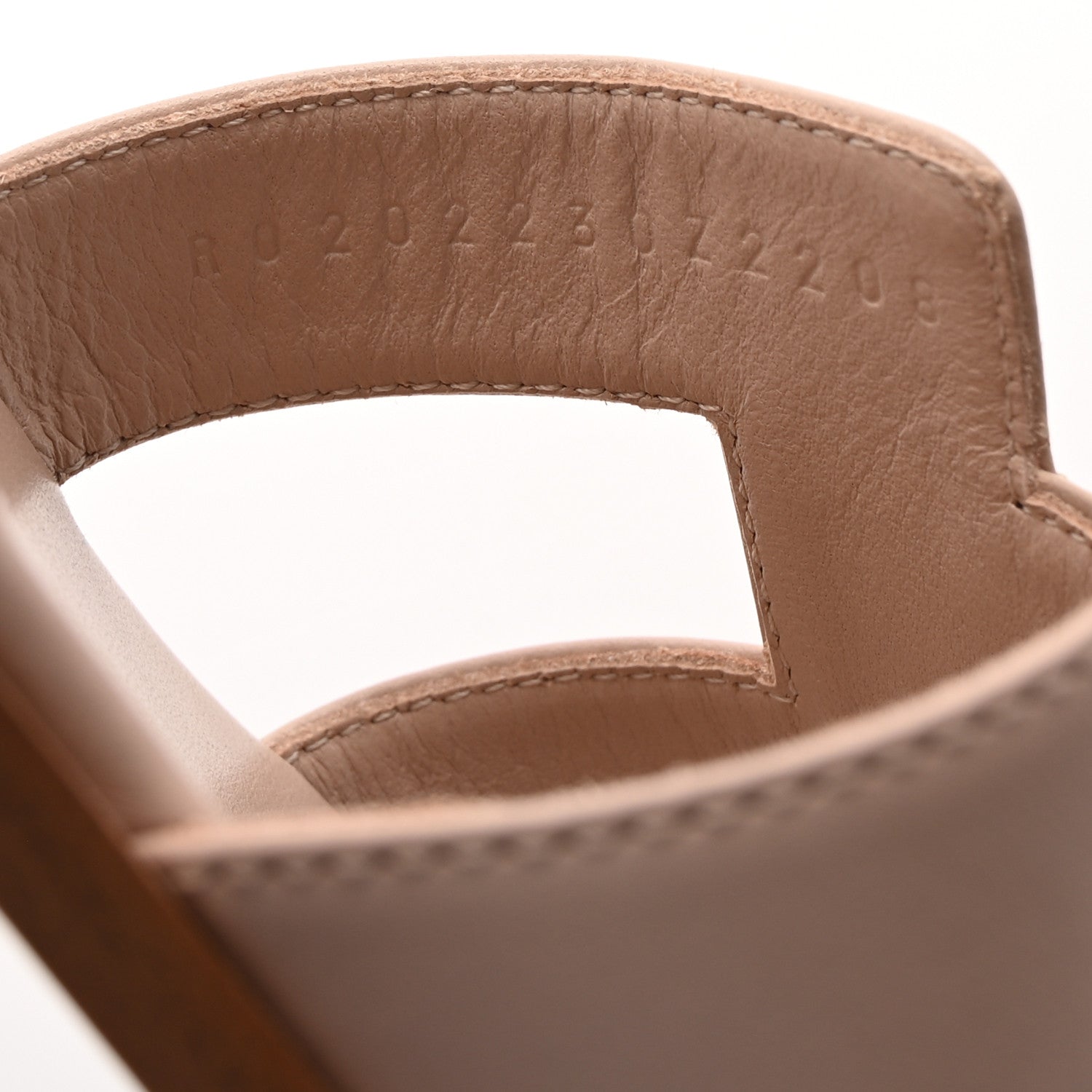 Hermes Box Calfskin Oran Sandals 37.5 Rose Pale 9 of 10