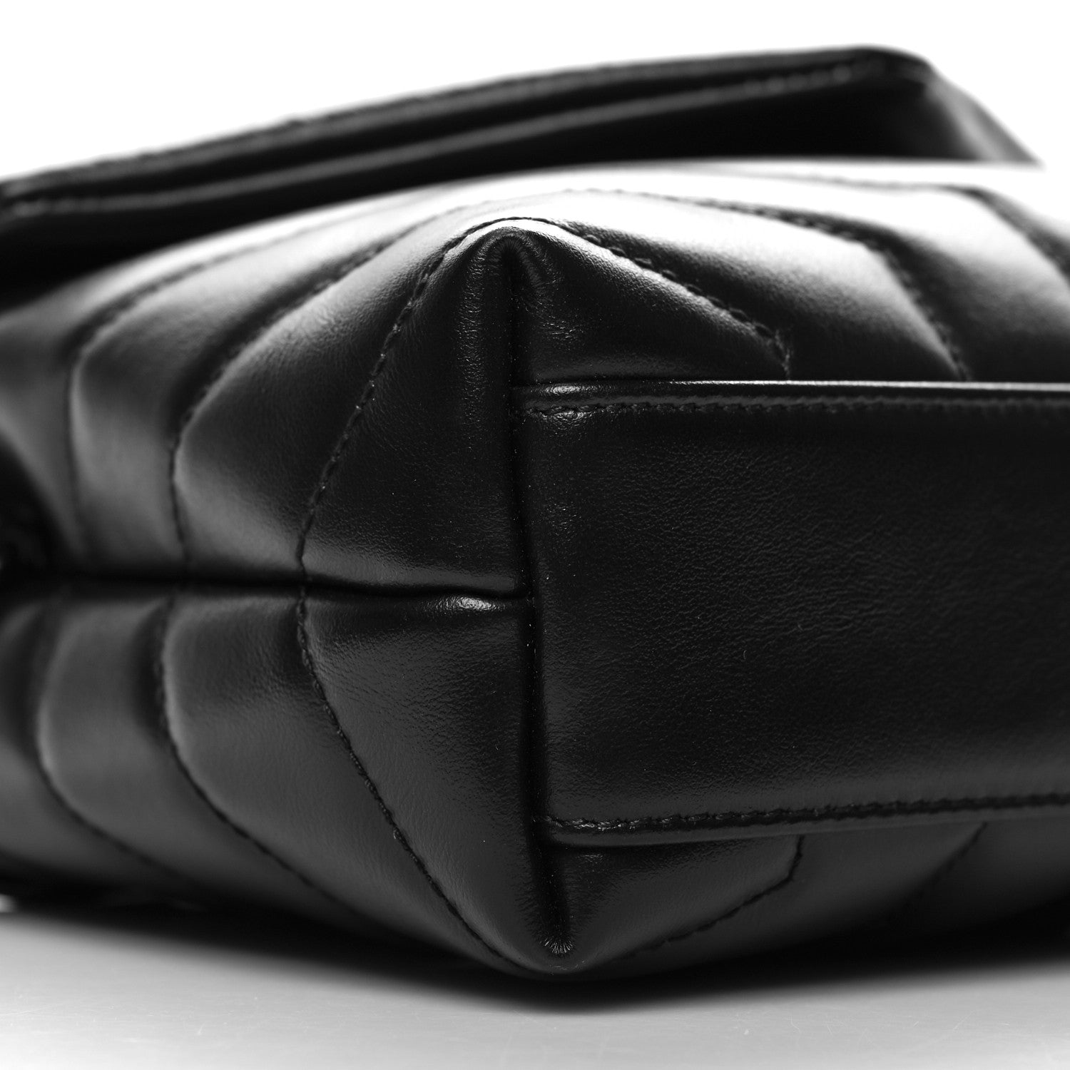 Saint Laurent Calfskin Y Quilted Monogram Monochrome Toy Loulou Crossbody Bag Black 9 of 11