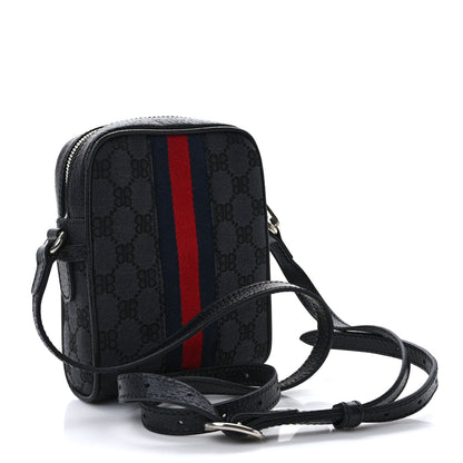 Gucci X Balenciaga BB Monogram Web Mini Ophidia Messenger Black 3 of 9