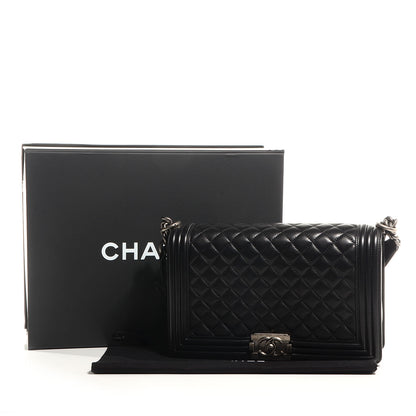 Chanel Lambskin Quilted Large Boy Flap Black 9 of 9