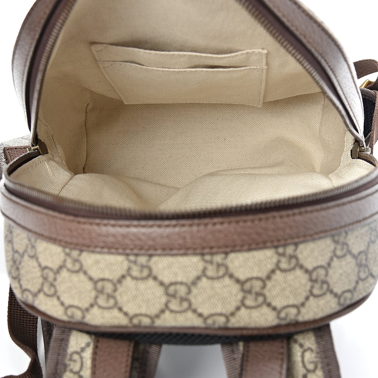 GG Supreme Monogram Calfskin Web Small Ophidia Day Backpack Beige Ebony New Acero