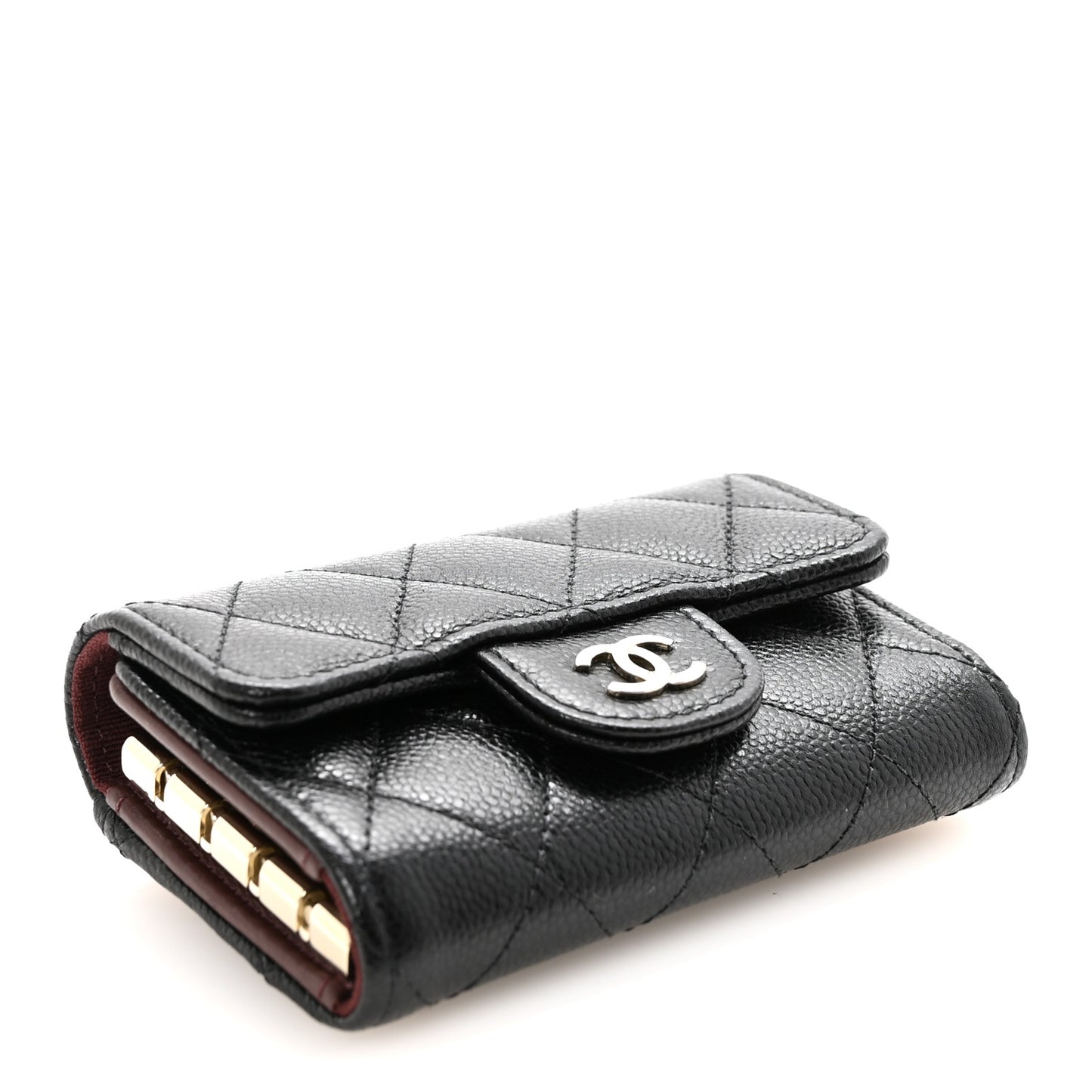 Caviar Quilted Classic 4 Key Holder Wallet Black