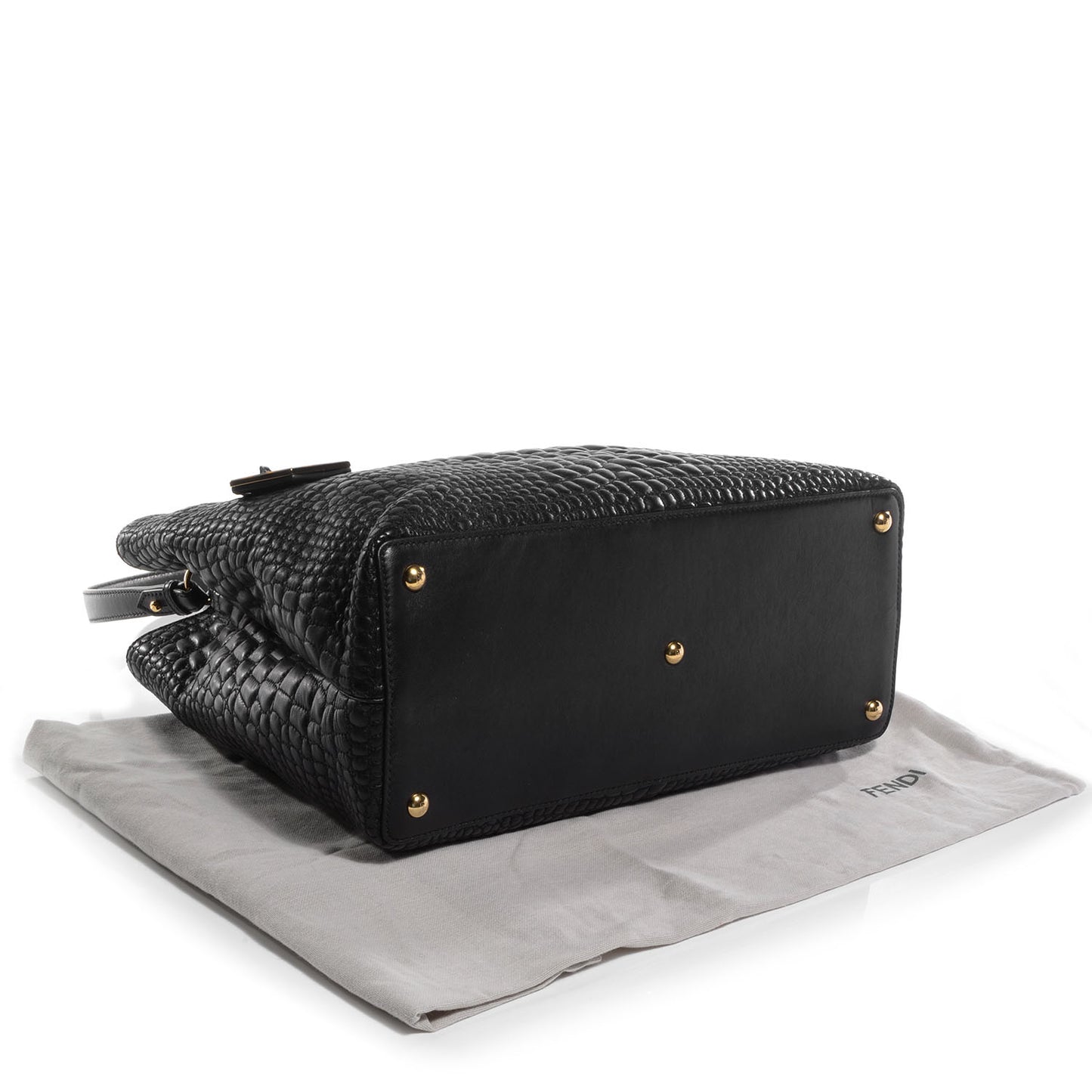 Nappa Crocodile Trapuntata Medium 2Jours Tote Black