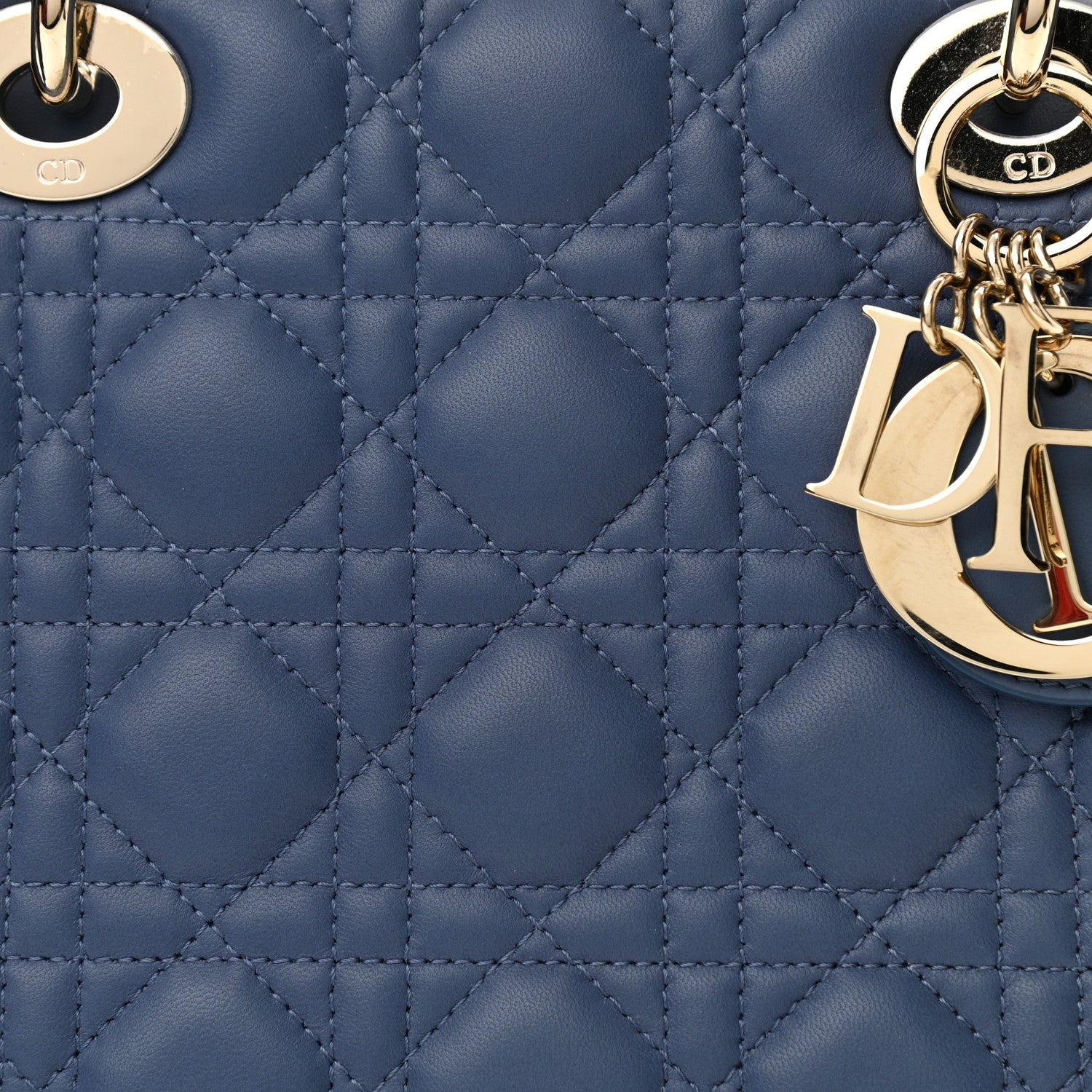 Christian Dior Lambskin Cannage Medium Lady Dior Blue 8 of 10