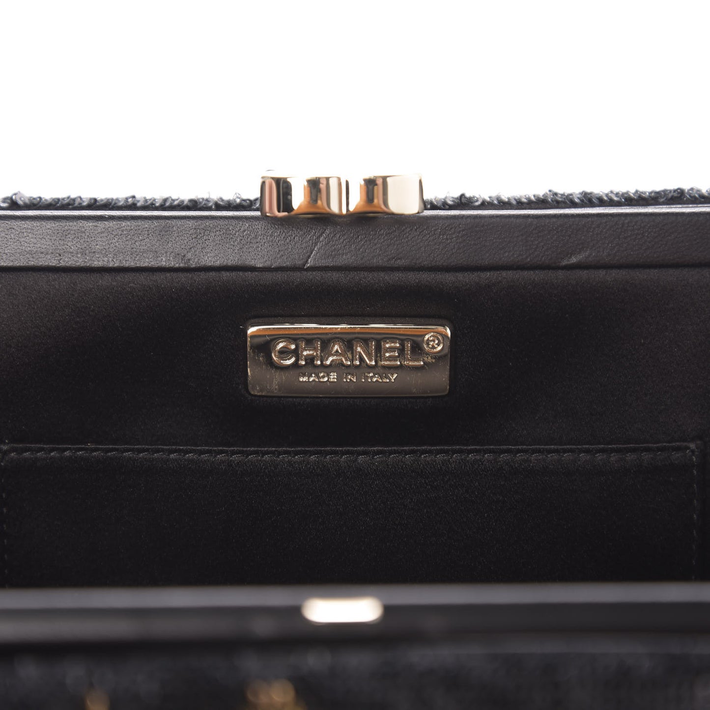 Sequin La Pausa Clutch Black Gold