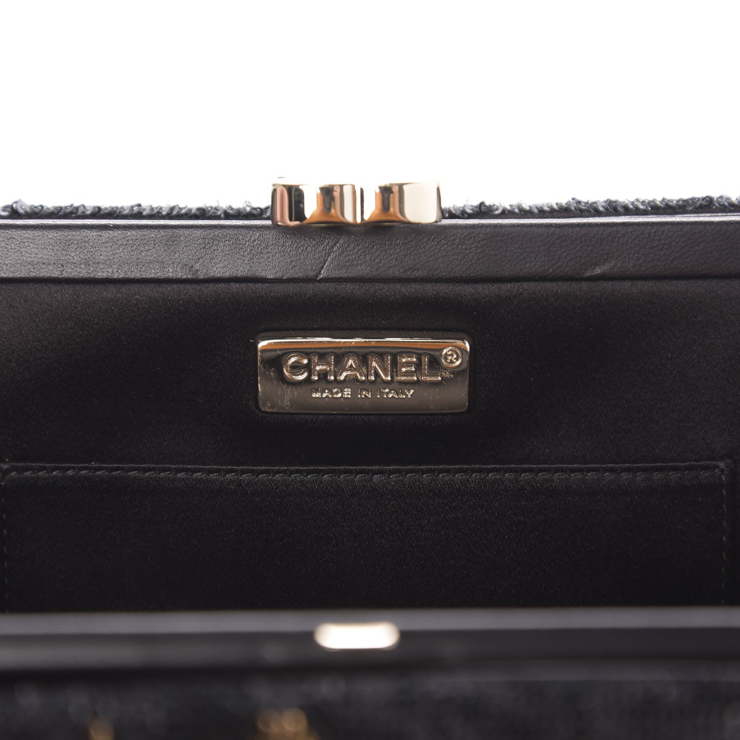 Chanel Sequin La Pausa Clutch Black Gold 6 of 8