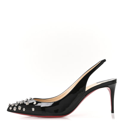 Christian Louboutin Patent Drama Sling 70 Pumps 39.5 Black 1 of 8