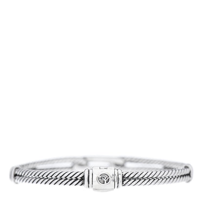 David Yurman Sterling Silver Black Diamond 7mm Petite Mini Loop Bracelet 3 of 6