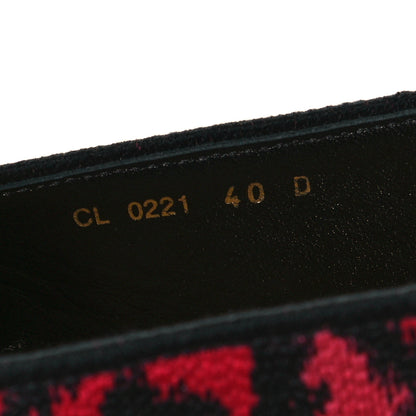 Christian Dior Cotton Embroidered Leopard Print Granville Espadrille 40 Red 8 of 9