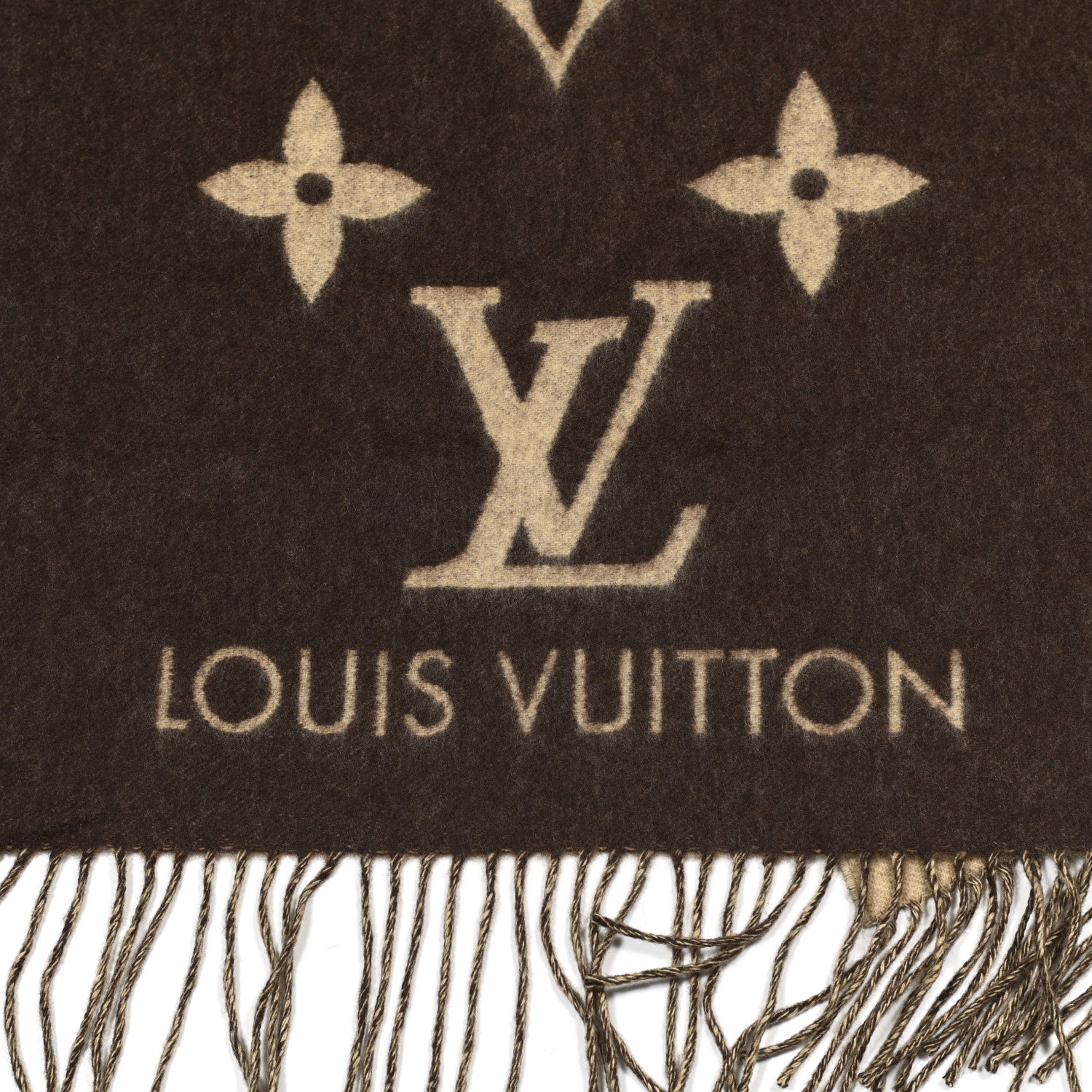Louis Vuitton Cashmere Monogram Reykjavik Scarf Brown 4 of 4