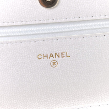 Chanel Caviar Quilted Wallet On Chain WOC White 6 of 11