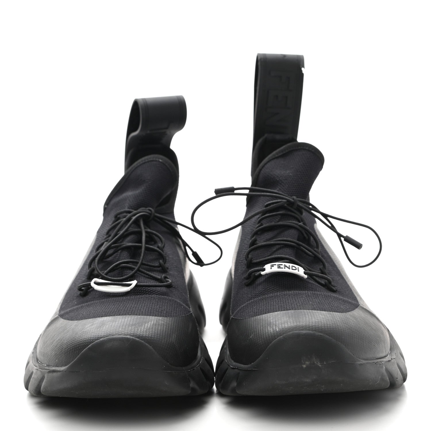 Fendi Coated Mesh Vocab High Top Sneakers 8 Black 2 of 10