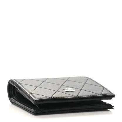 Chanel Calfskin Quilted Compact Bifold Wallet So Black 4 of 9