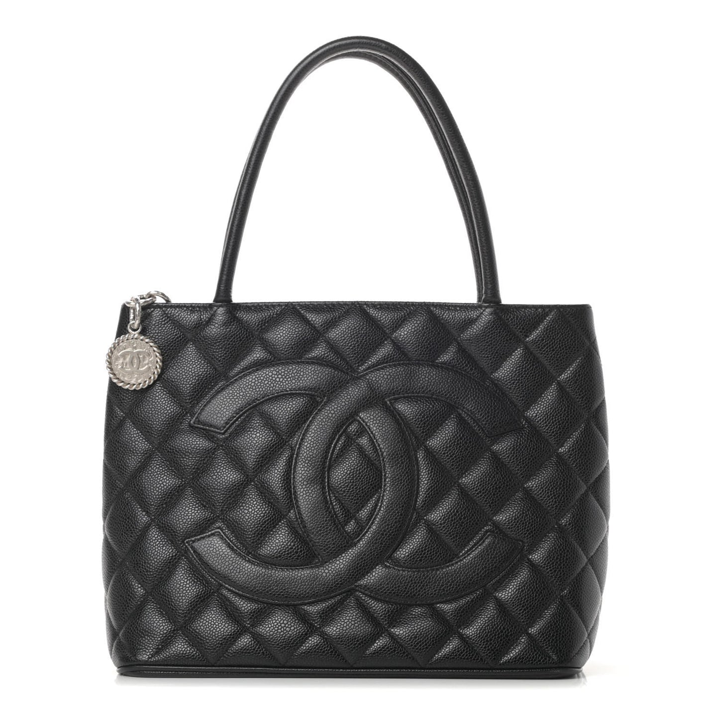 Caviar Quilted Medallion Tote Black