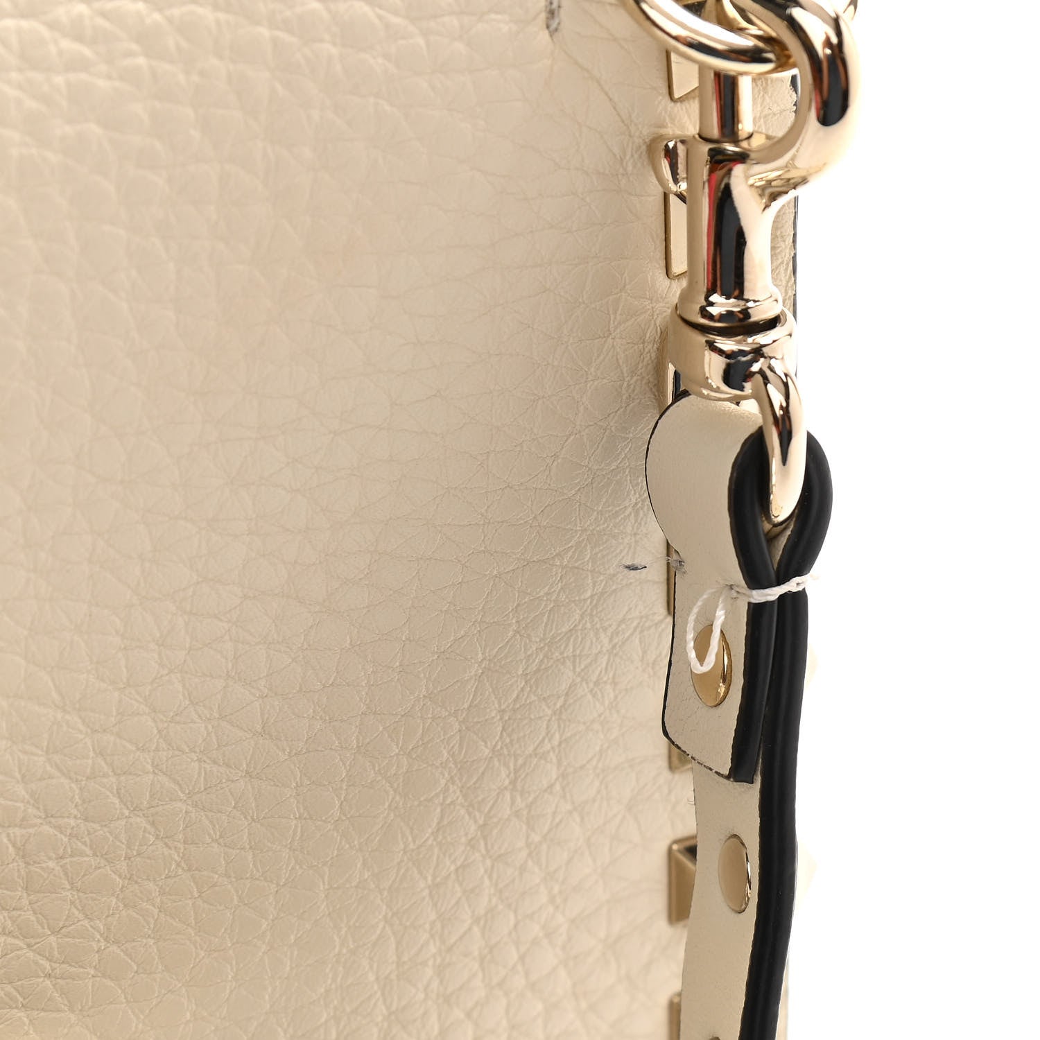 Valentino Garavani Pebbled Calfskin Rockstud Side Slip Crossbody Ivory 8 of 10