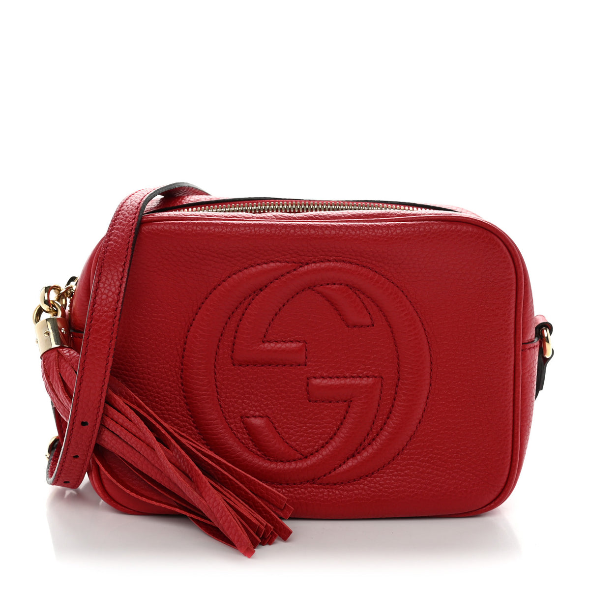 Gucci Pebbled Calfskin Small Soho Disco Bag Vibrant Red 1 of 13