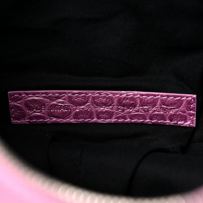 Balenciaga Metallic Extra Supple Calfskin Crystal Crocodile Embossed Small Le Cagole Shoulder Bag Pink 8 of 11