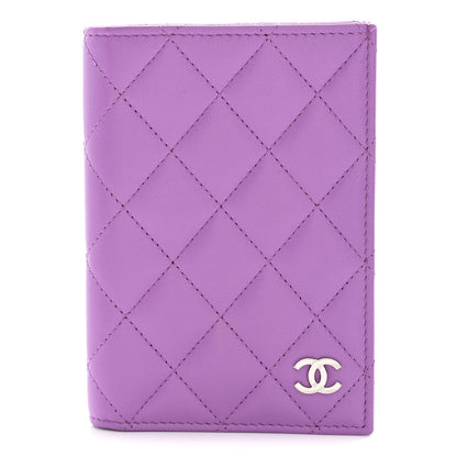 Chanel Lambskin Quilted Passport Holder Purple 1 of 8