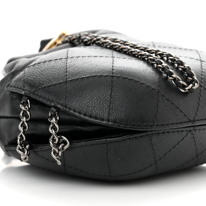 Chanel Calfskin Quilted Small Gabrielle Bucket Black 9 of 12