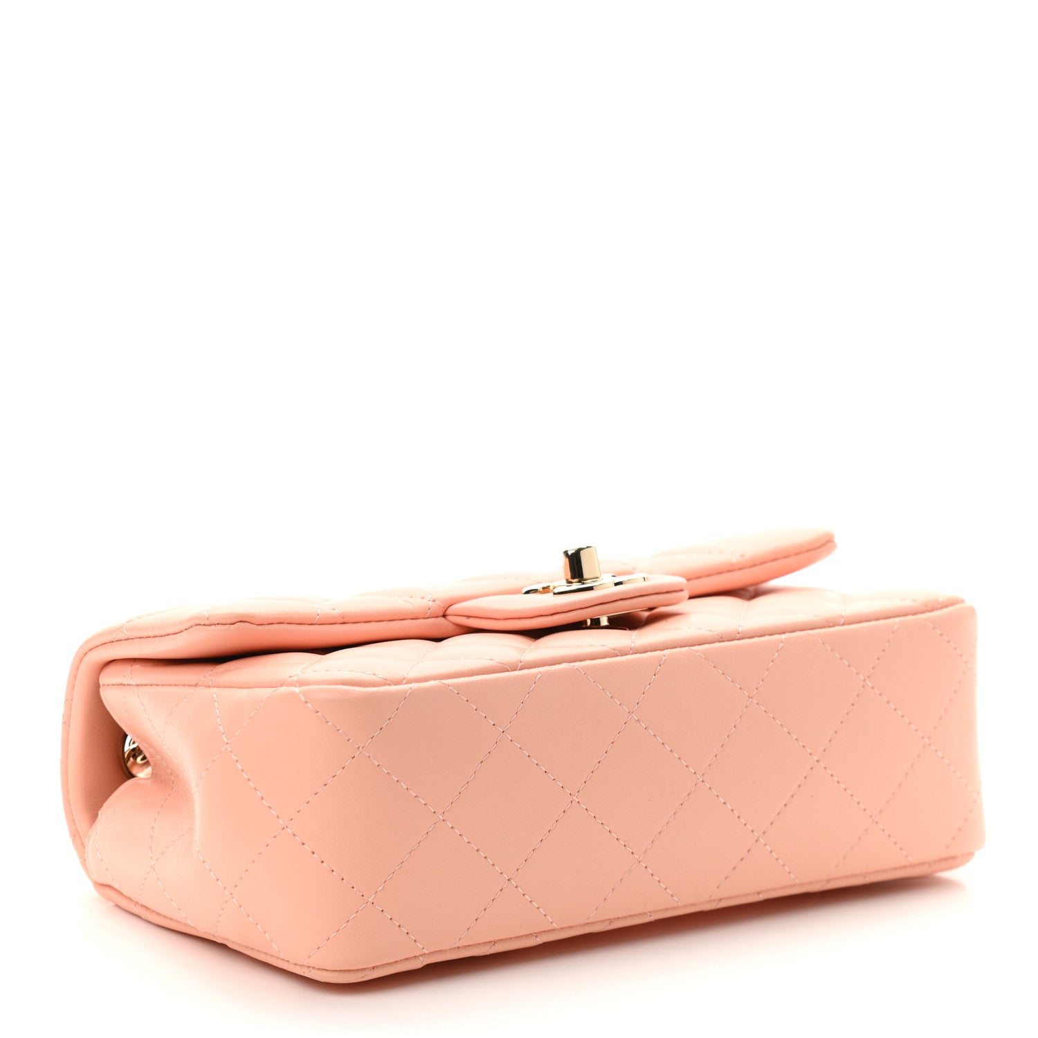 Chanel Lambskin Quilted Mini Rectangular Flap Light Orange 4 of 11