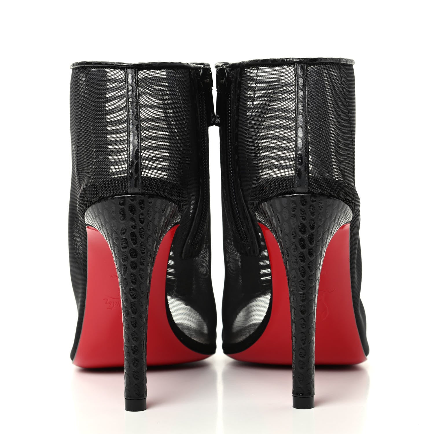 Christian Louboutin Calfskin Jurassic Rete Trouble 100 Booties 37 Black 7 of 10