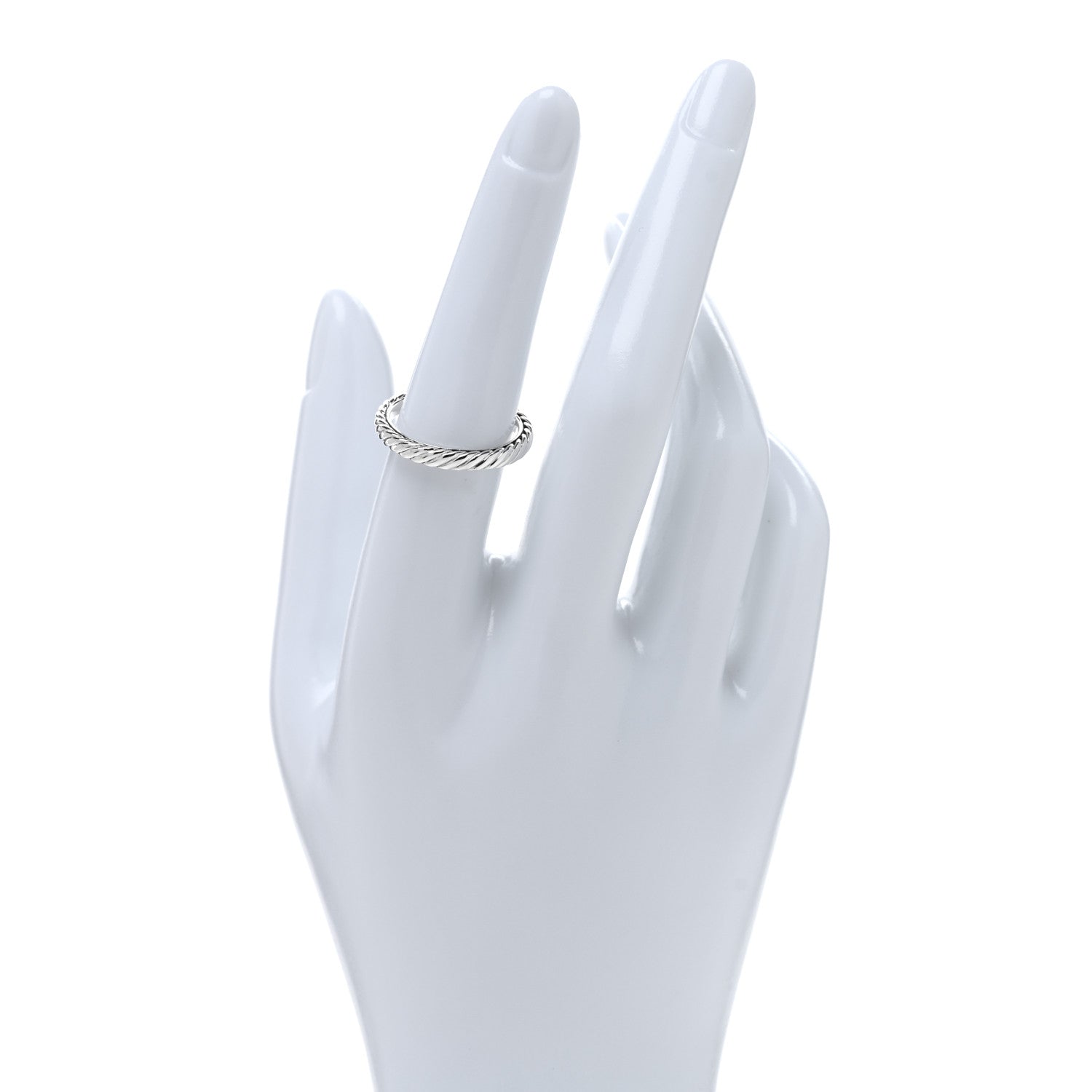 David Yurman Sterling Silver Cable Classics Band Ring 54 7 2 of 4