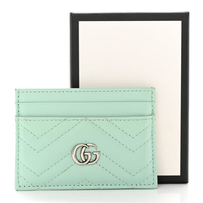 Gucci Calfskin Matelasse GG Marmont Card Holder Water Green 14 of 14