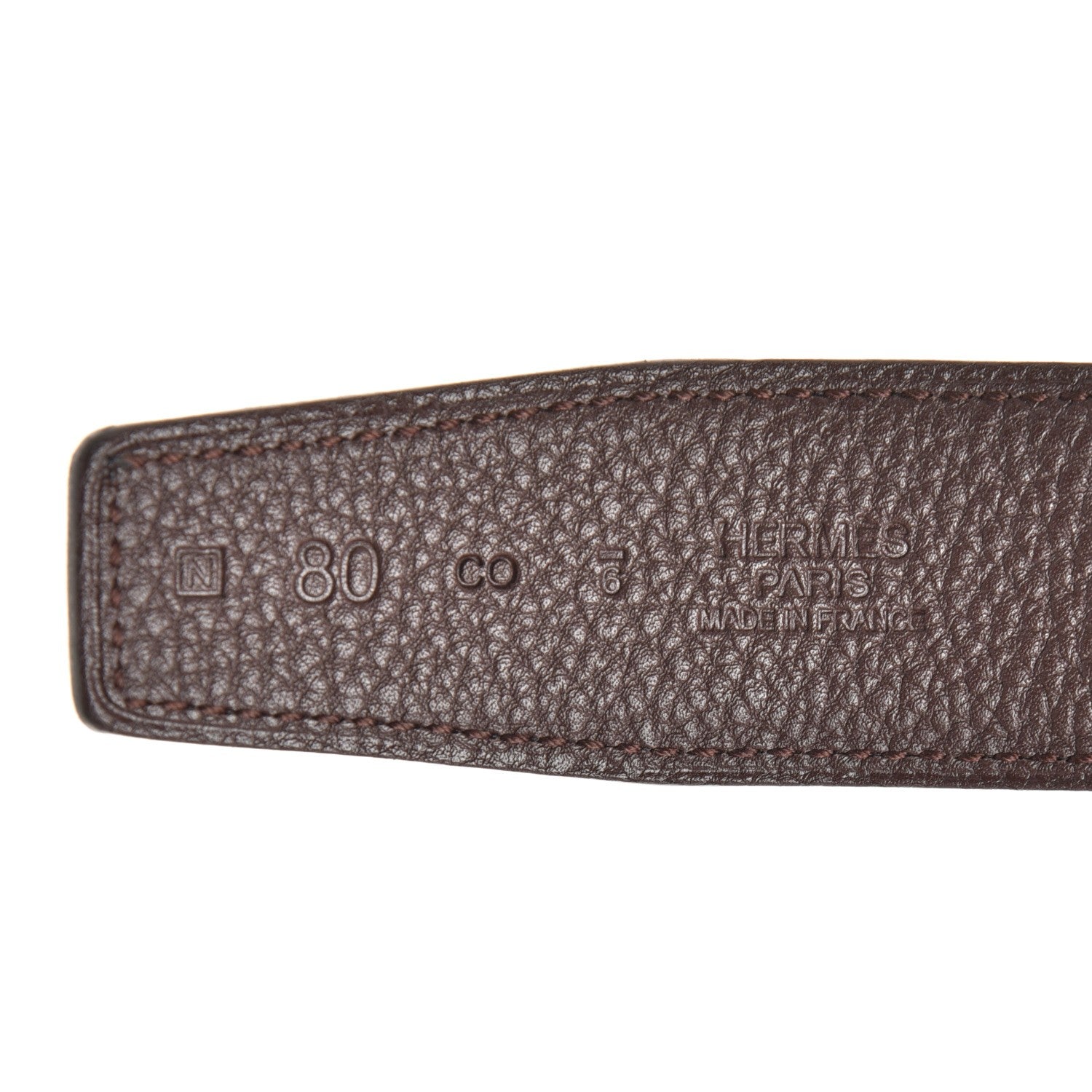 Hermes Box Togo 32mm H Belt 80 Black Chocolate 6 of 9