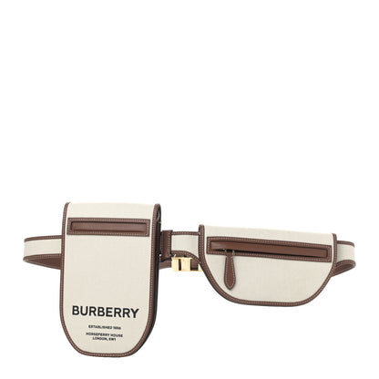 Burberry Canvas Smooth Calfskin Olympia Belt Bag Natural 1 of 14