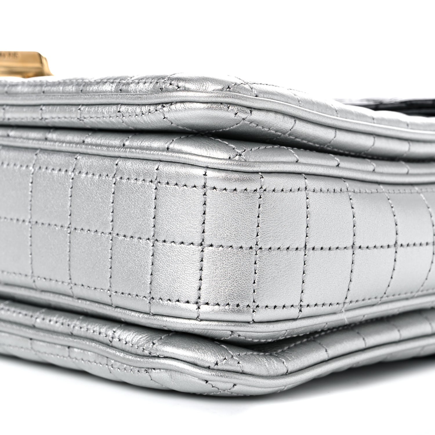 Celine Calfskin Quilted Medium C Bag Silver Black 9 of 14