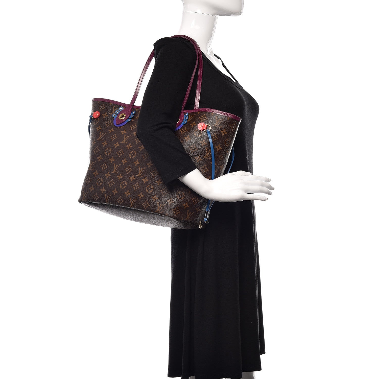 Louis Vuitton Monogram Totem Neverfull MM Magenta 2 of 9