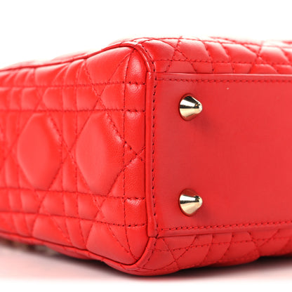 Christian Dior Lambskin Cannage Small My ABCDior Lady Dior Red 9 of 10