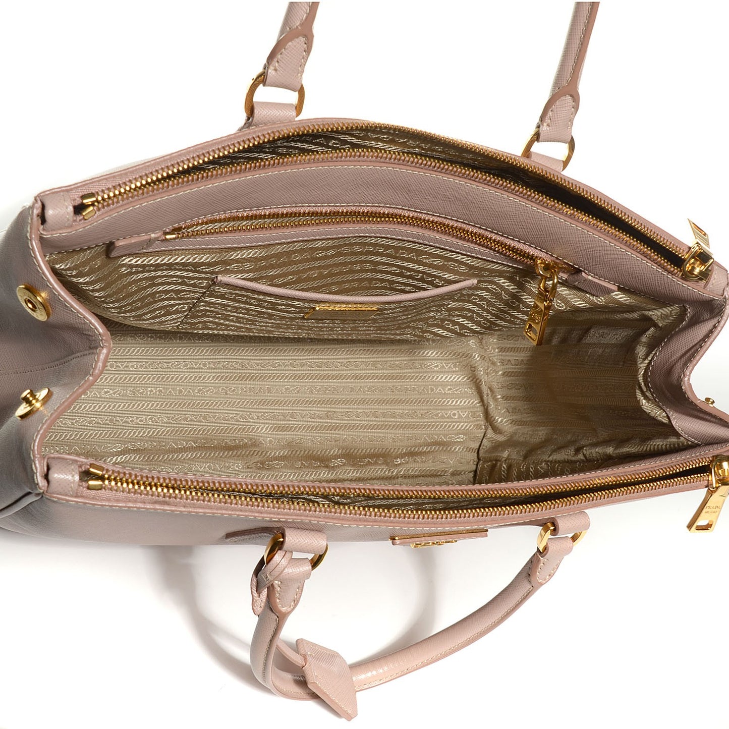 Saffiano Large Galleria Double Zip Tote Cammeo