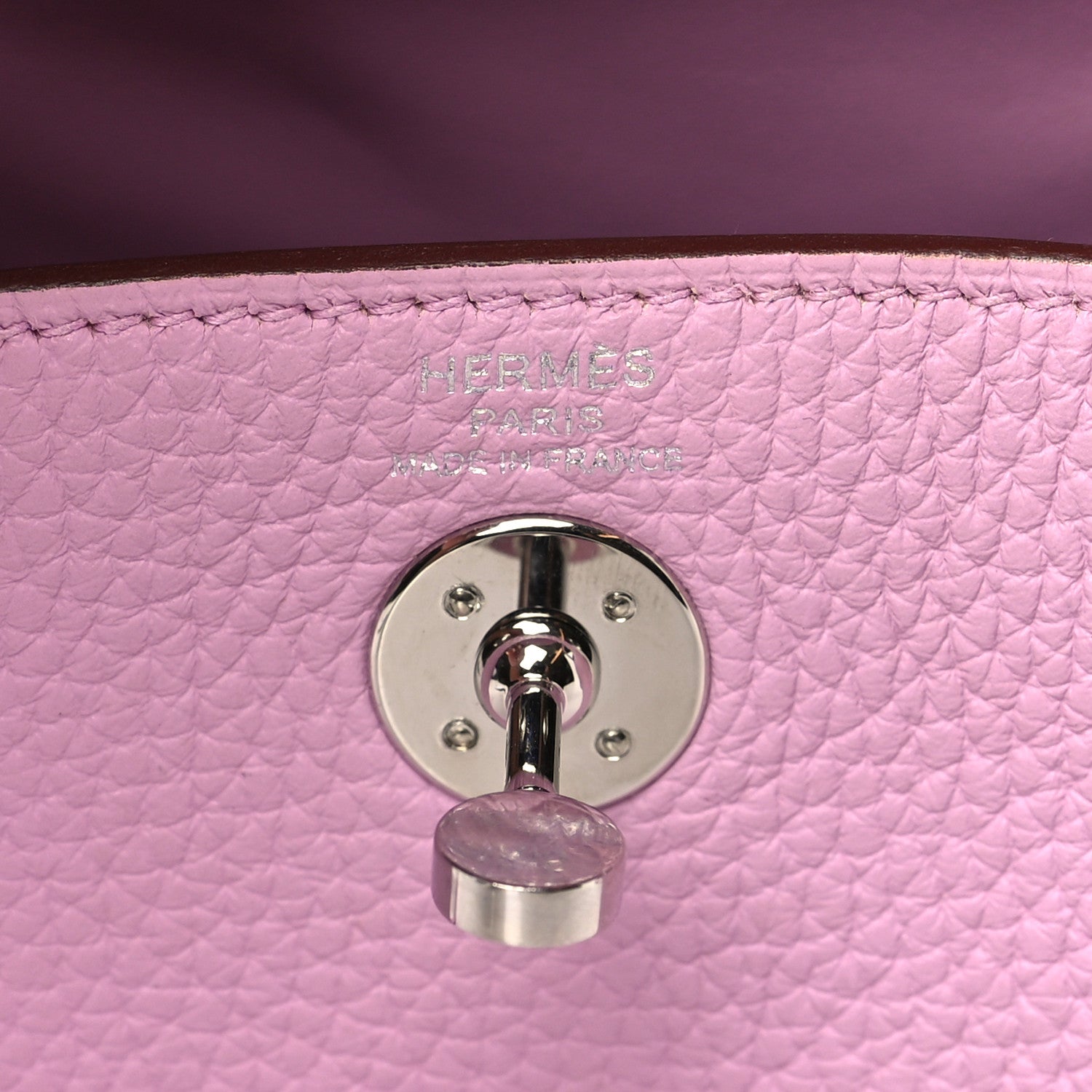 Hermes Taurillon Clemence Mini Lindy 20 Mauve Sylvestre 6 of 10