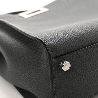 Fendi Cuoio Romano Selleria Bi-Color Medium Peekaboo Iconic Satchel Asfalto Latte 8 of 9