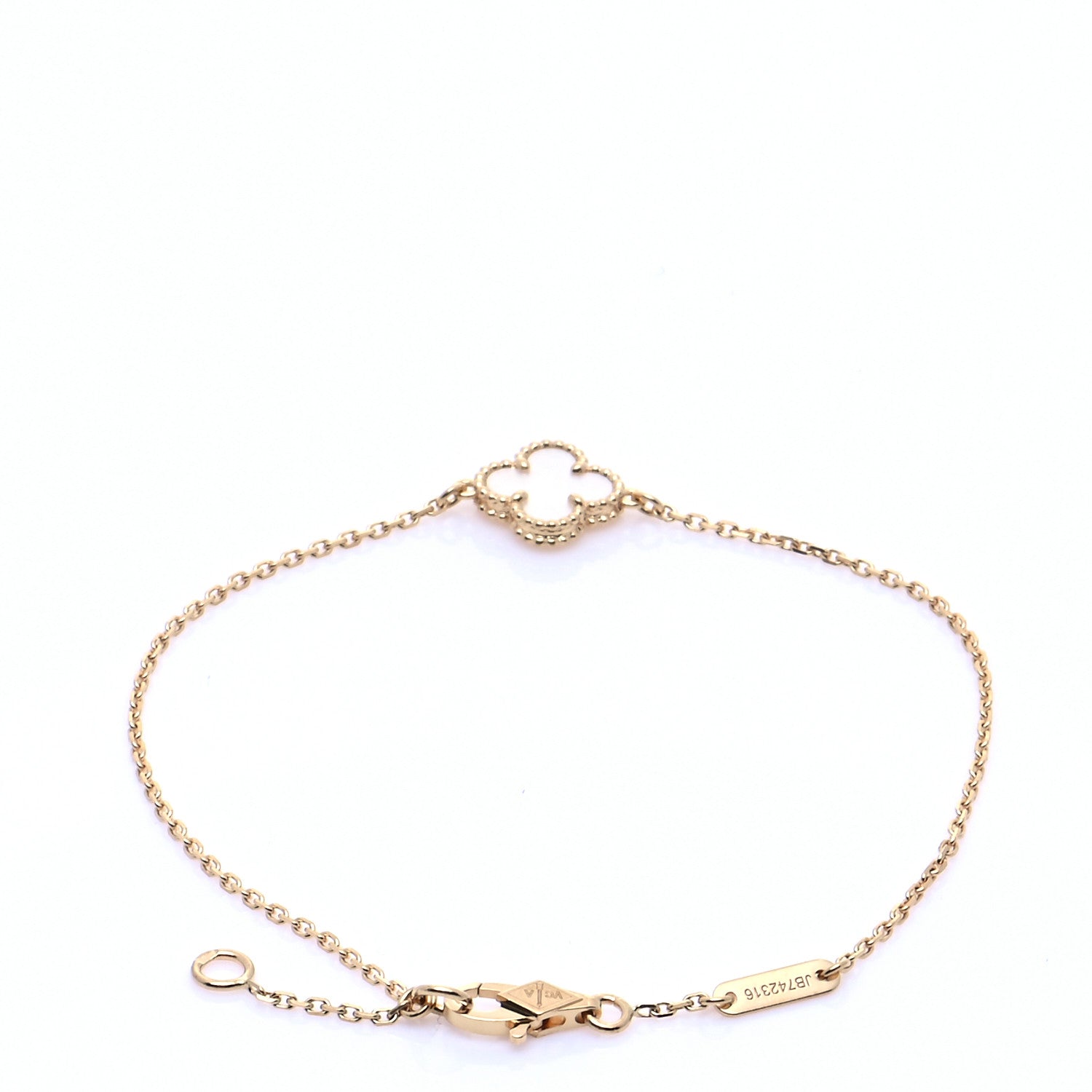 Van Cleef & Arpels 18K Yellow Gold Mother of Pearl Sweet Alhambra Bracelet 3 of 10