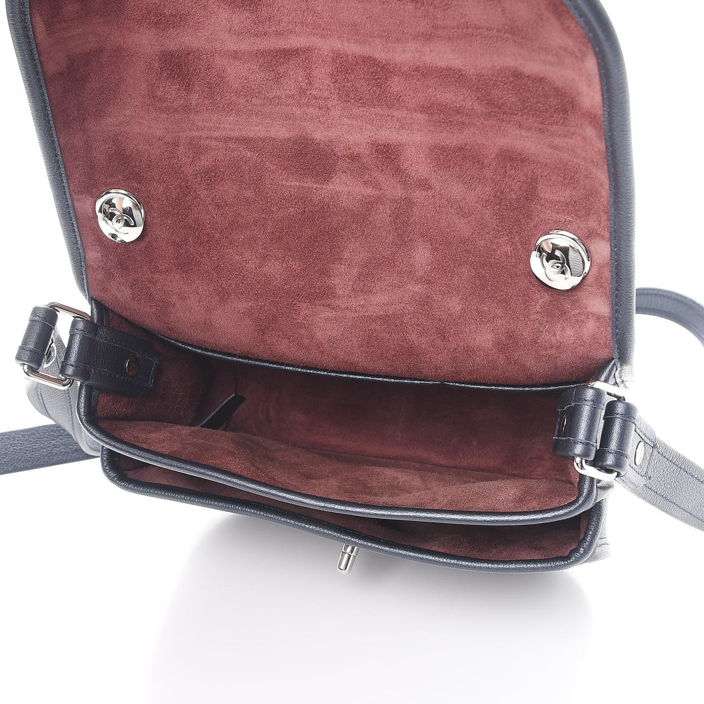 Metallic Calfskin Quilted Jungle Stroll Messenger Bag Navy