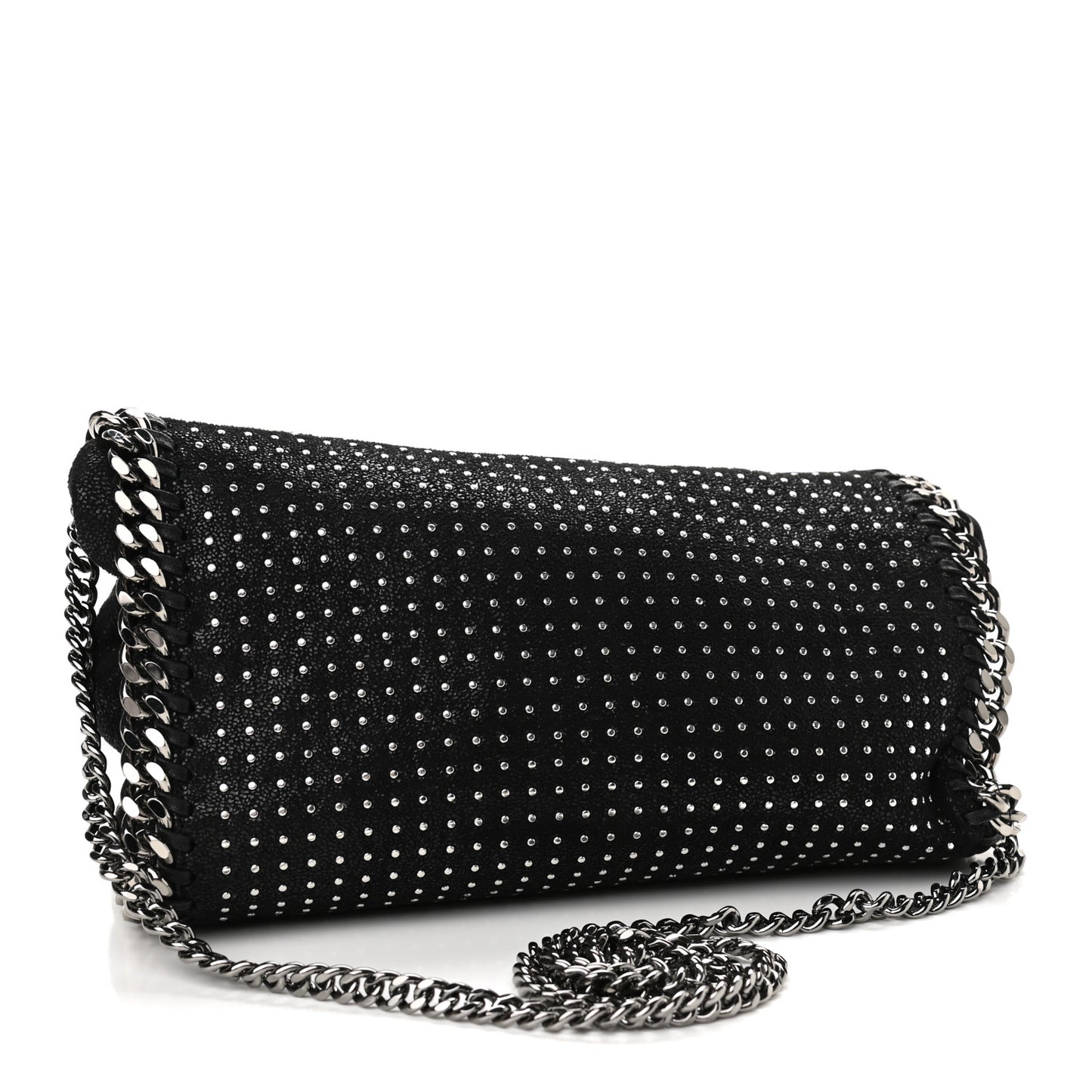 Shaggy Deer All Over Studs Mini Falabella Tote Black