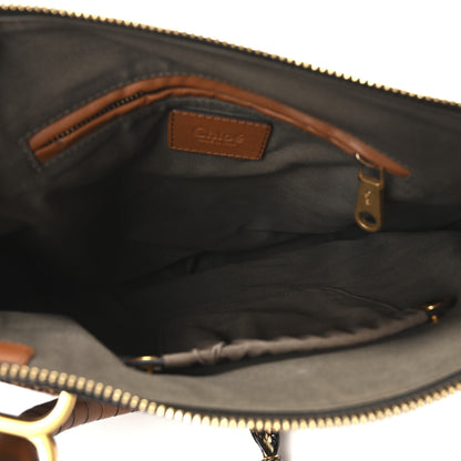 Chloe Snakeskin Embossed Calfskin Medium Marcie Satchel Brown Multicolor 5 of 10