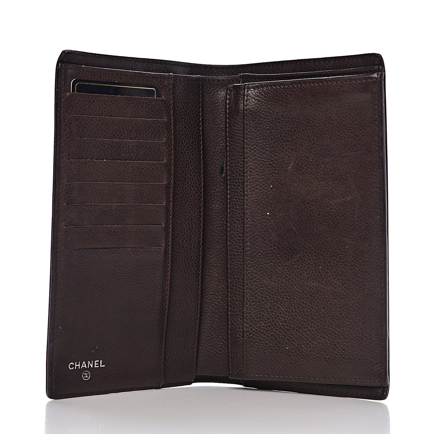Caviar Timeless CC Yen Wallet Dark Brown