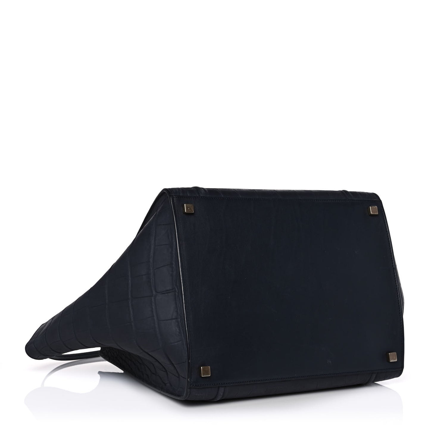 Crocodile Embossed Calfskin Medium Phantom Luggage Navy Blue