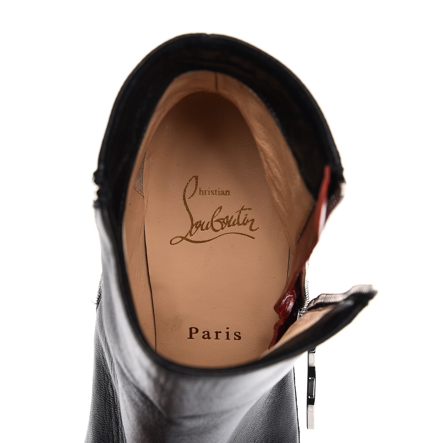 Calfskin Telezip 85 Ankle Bootie 37 Black