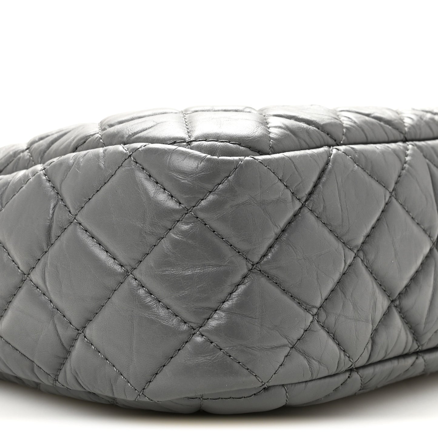 Aged Calfskin Quilted Large Reissue Camera Case Grey